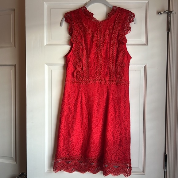 Lulu's My Sweetheart Wine Red Lace Mini Dress - Picture 2 of 4